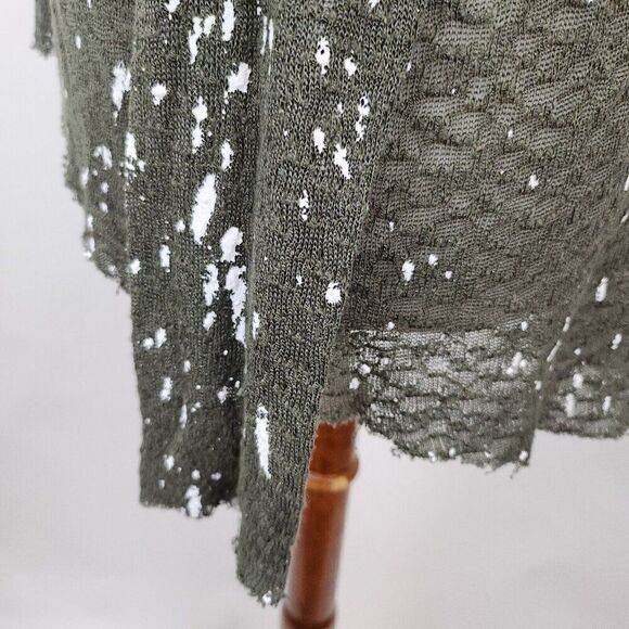 Generation Love Green Long Sleeve Crew Neck Semi Sheer Paint Splatter Top XS/S - Picture 4 of 9